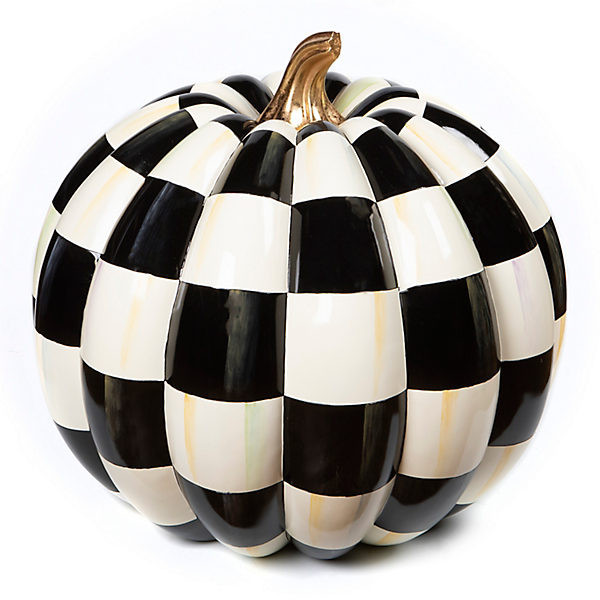 MacKenzie-Childs Courtly Check Outdoor Pumpkin | MacKenzie-Childs
