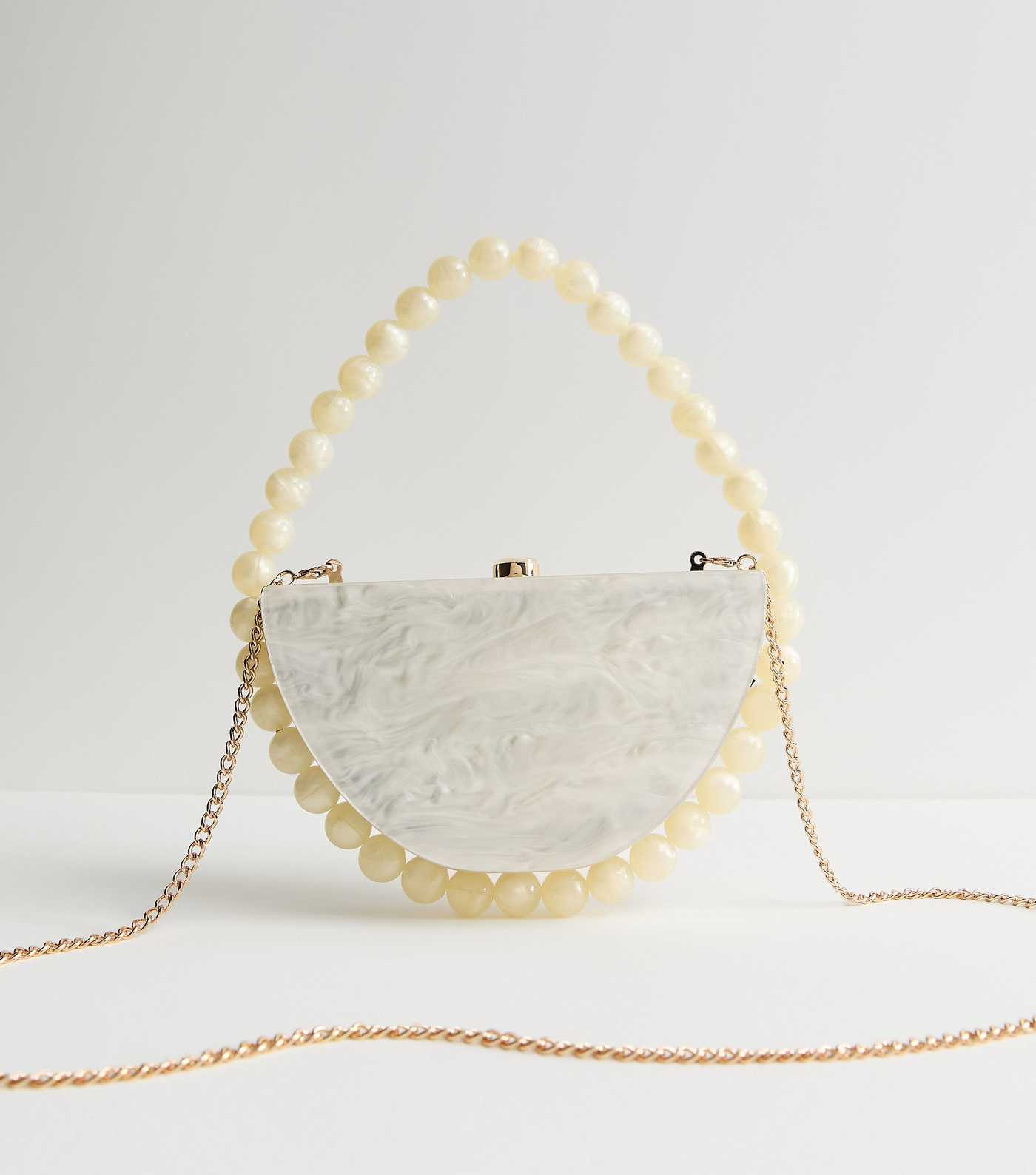 Cream Pearl Effect Box Clutch | New Look | New Look (UK)