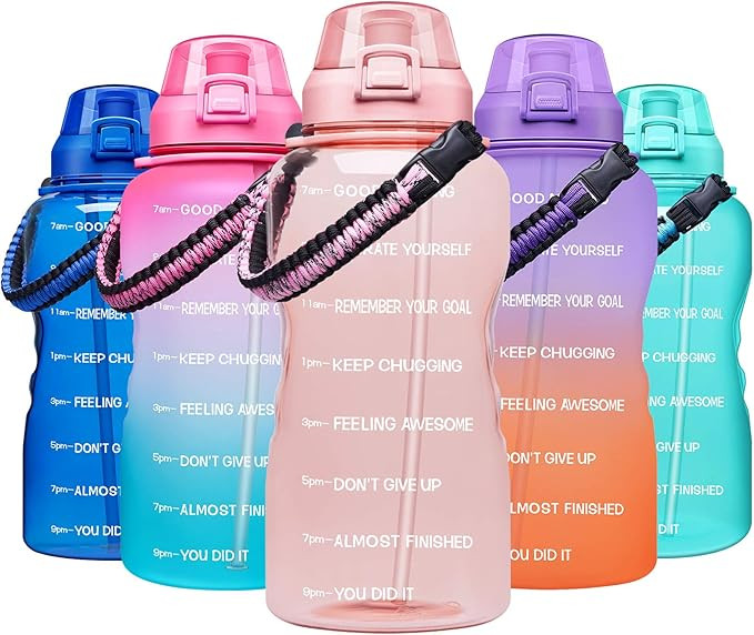 Giotto Large 1 Gallon Motivational Water Bottle with Paracord Handle & Removable Straw - Leakproo... | Amazon (US)
