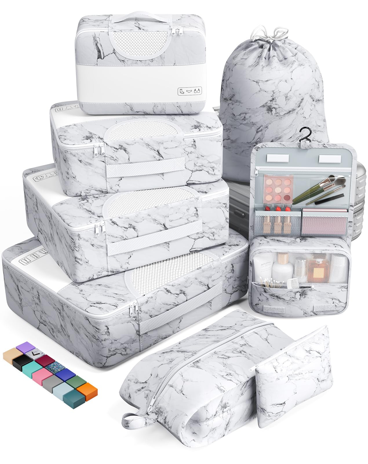 Veken 8 Set Packing Cubes for Travel Essentials, Suitcase Organizer Bags Set for Luggage, Road Tr... | Amazon (US)