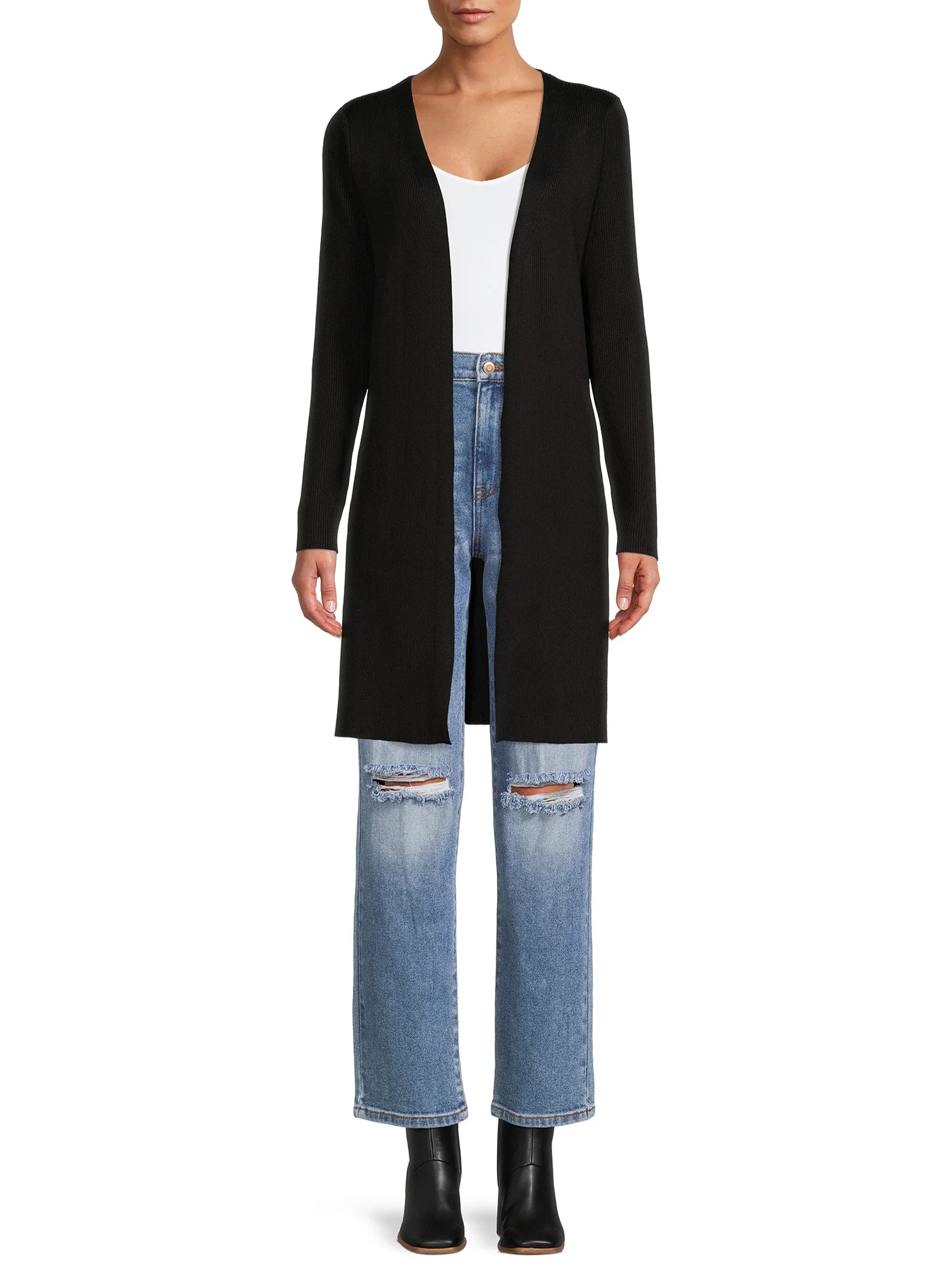 No Boundaries Juniors' Ribbed Duster Cardigan Sweater | Walmart (US)