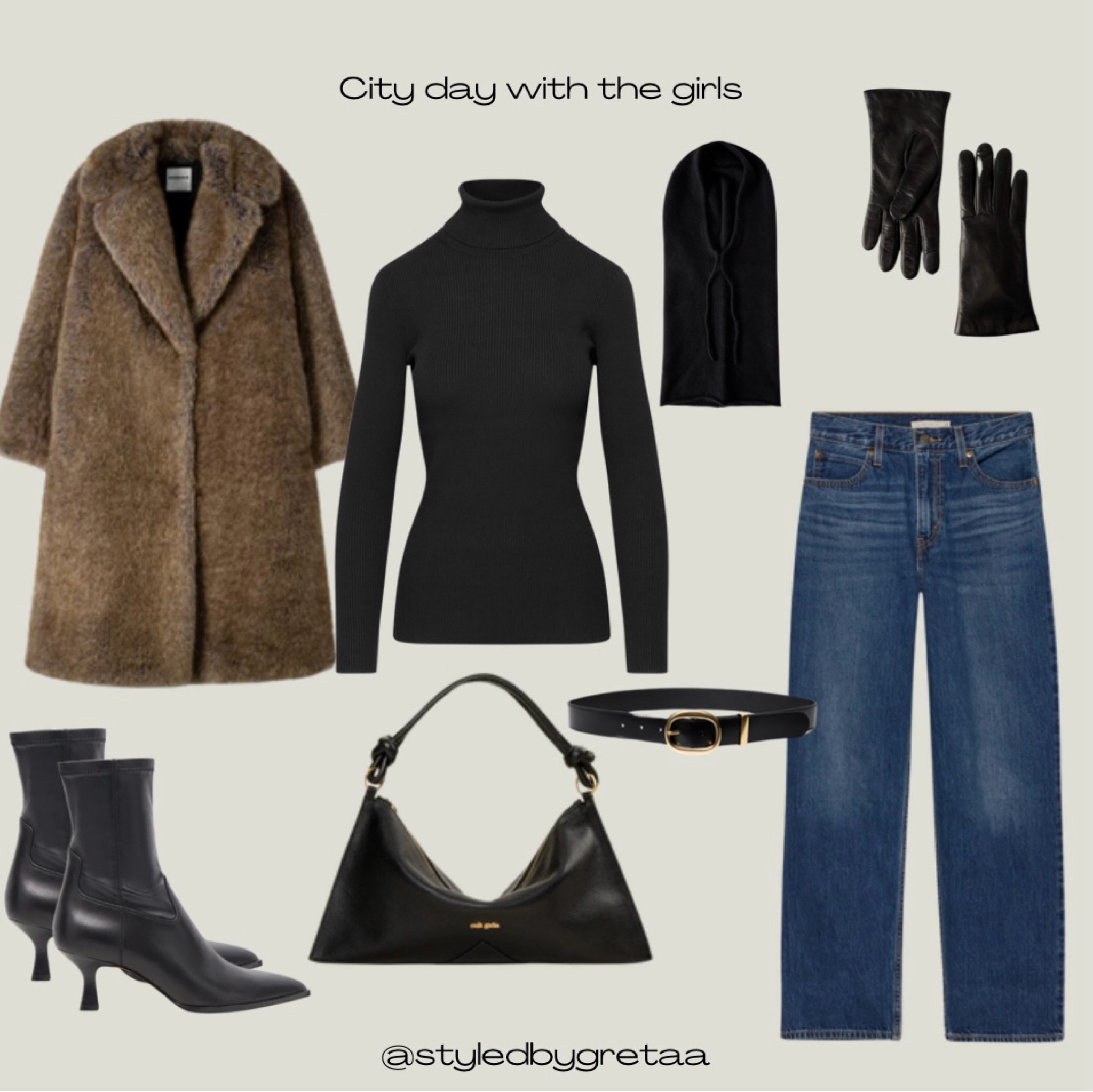Thanksgiving outfit inspiration! 
POV: you and friends are going to the city for the day! 🍂👜🤎 faux fur trench coats, black cashmere accessories, and leather gloves all winter!! ❄️ 🥶 

#LTKSeasonal #LTKStyleTip #LTKHoliday
