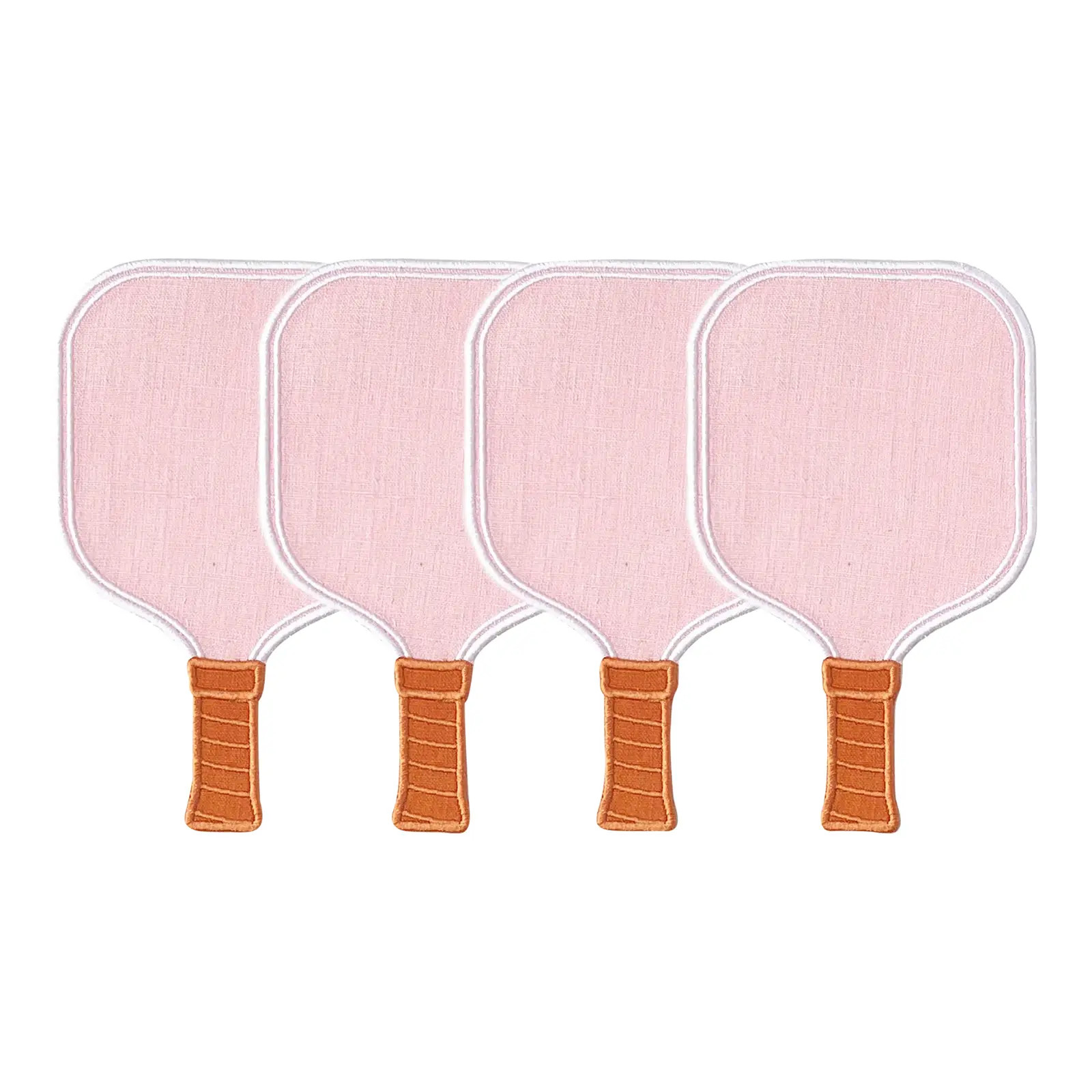 Pink Pickleball Paddle Cocktail Napkins, Set of 4 | Chairish