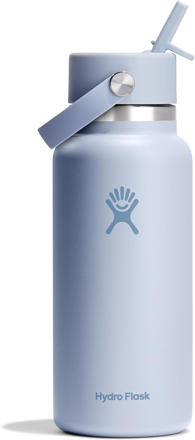Hydro Flask Water Bottle - Insulated Stainless Steel - Wide Mouth Flex Straw Lid, Non Spill, Leak... | Amazon (US)