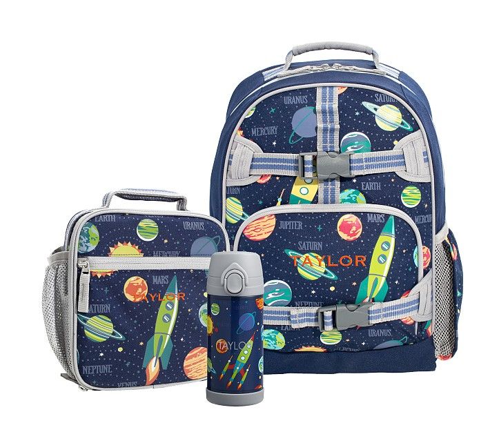 Mackenzie Navy Solar System Glow-in-the-Dark Backpack & Lunch Bundle, Set of 3 | Pottery Barn Kids
