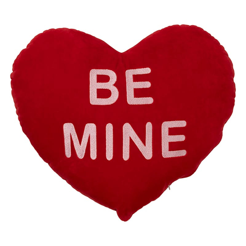 Be Mine Conversation Heart Throw Pillow, 18" | At Home