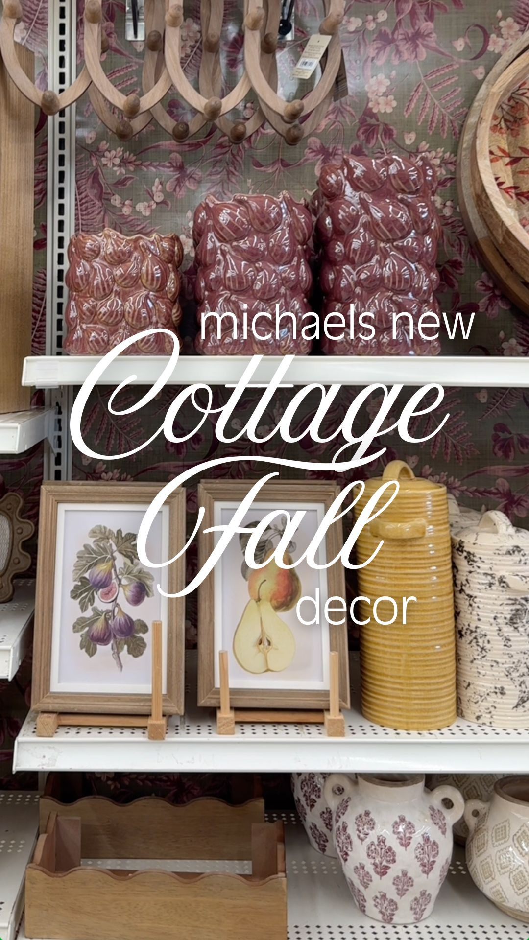 Michaels has been quietly selling the most high-end looking fall cottage decor. 🍂 
I walked through and could not believe what I was seeing. Ruffled edge basket trays that look like they belong in a French country magazine. Block print fabric frames and vases that looks straight out of a boutique. Fruit art and dried wreaths that would run you triple the price anywhere else.

If you love cottage, farmhouse, or French country style, you need to see this haul. It's proof you don't have to spend a fortune to make your home feel layered and cozy. 

 #LTKSeasonal #LTKHome