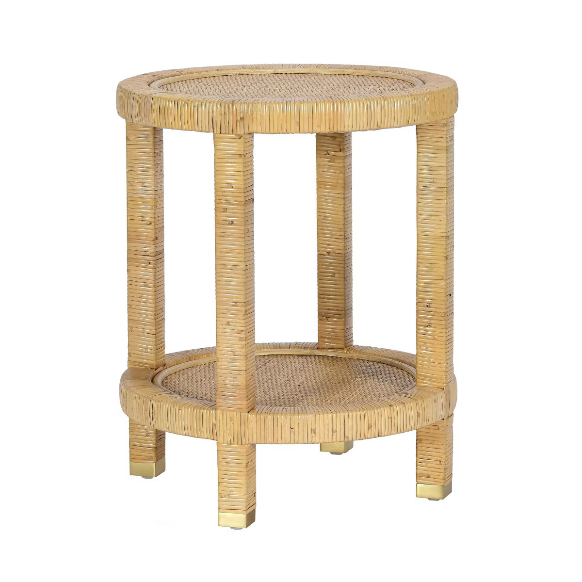 TOV Furniture Amara Rattan Side Table in Natural | Target