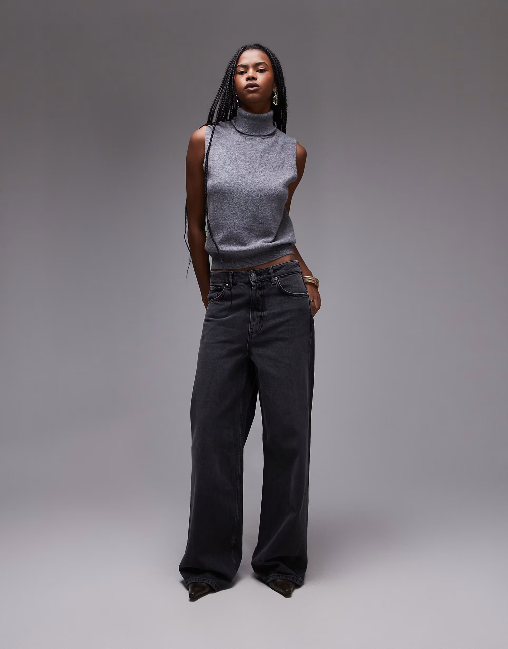 Mango longline straight leg jeans in washed black | ASOS (Global)