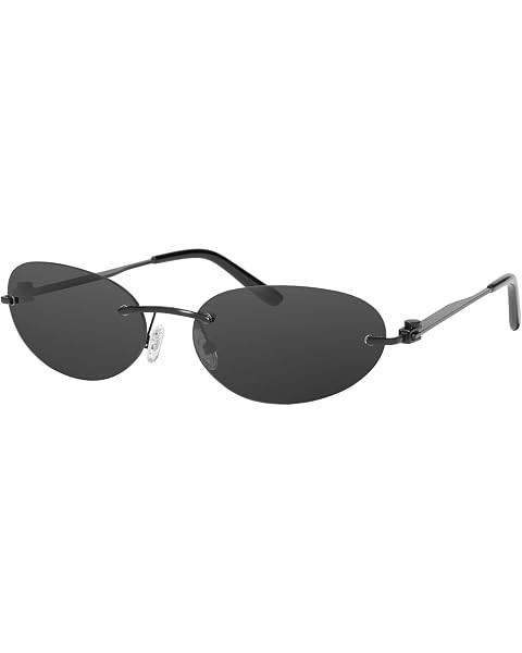SOJOS Retro Oval Sunglasses Womens Trendy Rimless Sun Glasses Vintage Narrow Shades SJ1242 | Amazon (US)