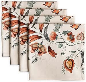 Maison d' Hermine Napkins 100% Cotton Set of 4 Decorative Napkin Washable Cloth Napkins for Gifts... | Amazon (US)