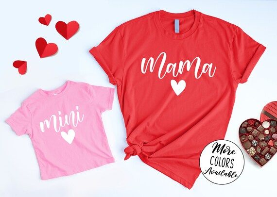 Mama Mini Shirts, Mommy and Me Shirt, Mommy and Me Valentine, Valentines Day Shirt, Girls Valenti... | Etsy (US)