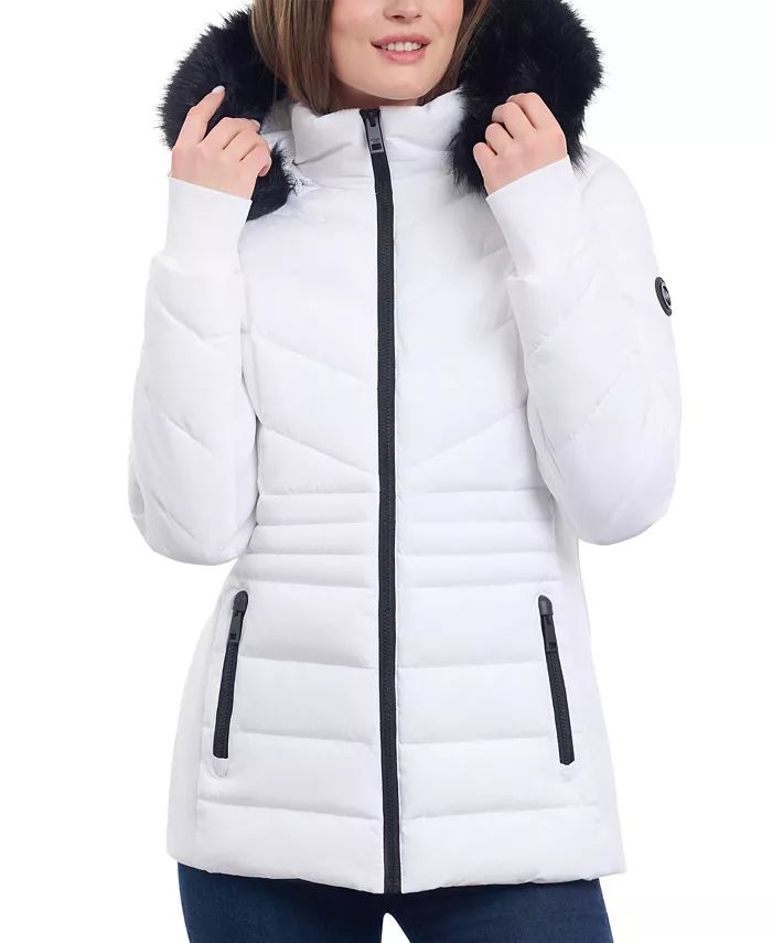 Women's Faux-Fur-Trim Hooded Puffer Coat, Created for Macy's | Macy's