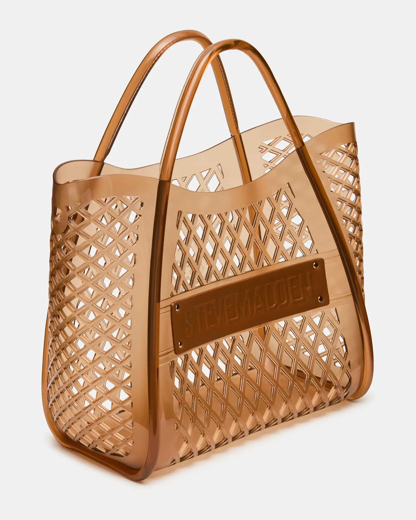 SUMMER Bag Tan Caged Jelly Top-Handle Tote Handbag | Steve Madden (US)