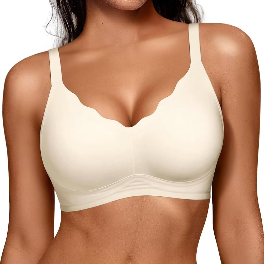 Vertvie Women Seamless Jelly Bras No Underwire Supportive Wireless Push Up Full Coverage Bralette... | Amazon (US)