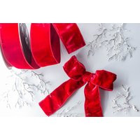 Red Velvet Wired Ribbon, 2.5 Inch By 10 Yards, Designer For Wreaths, Bows, Christmas Trees, Mantels, Decor, Floral Arrangements | Etsy (US)