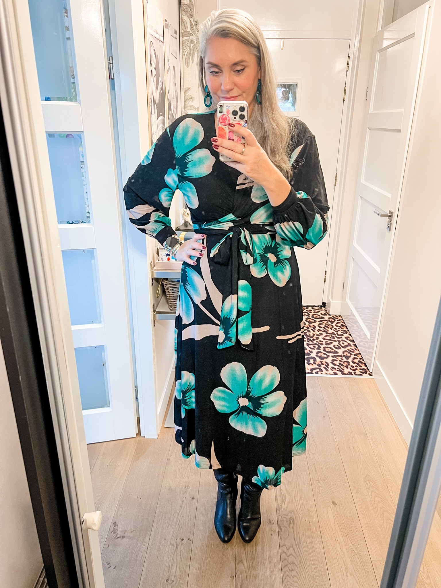 Ootd - Sunday. Wearing a floral midi dress (Norah) over a heattech baselayer and tall leather boots (old). 



#LTKnederlands #LTKeurope #LTKwinter