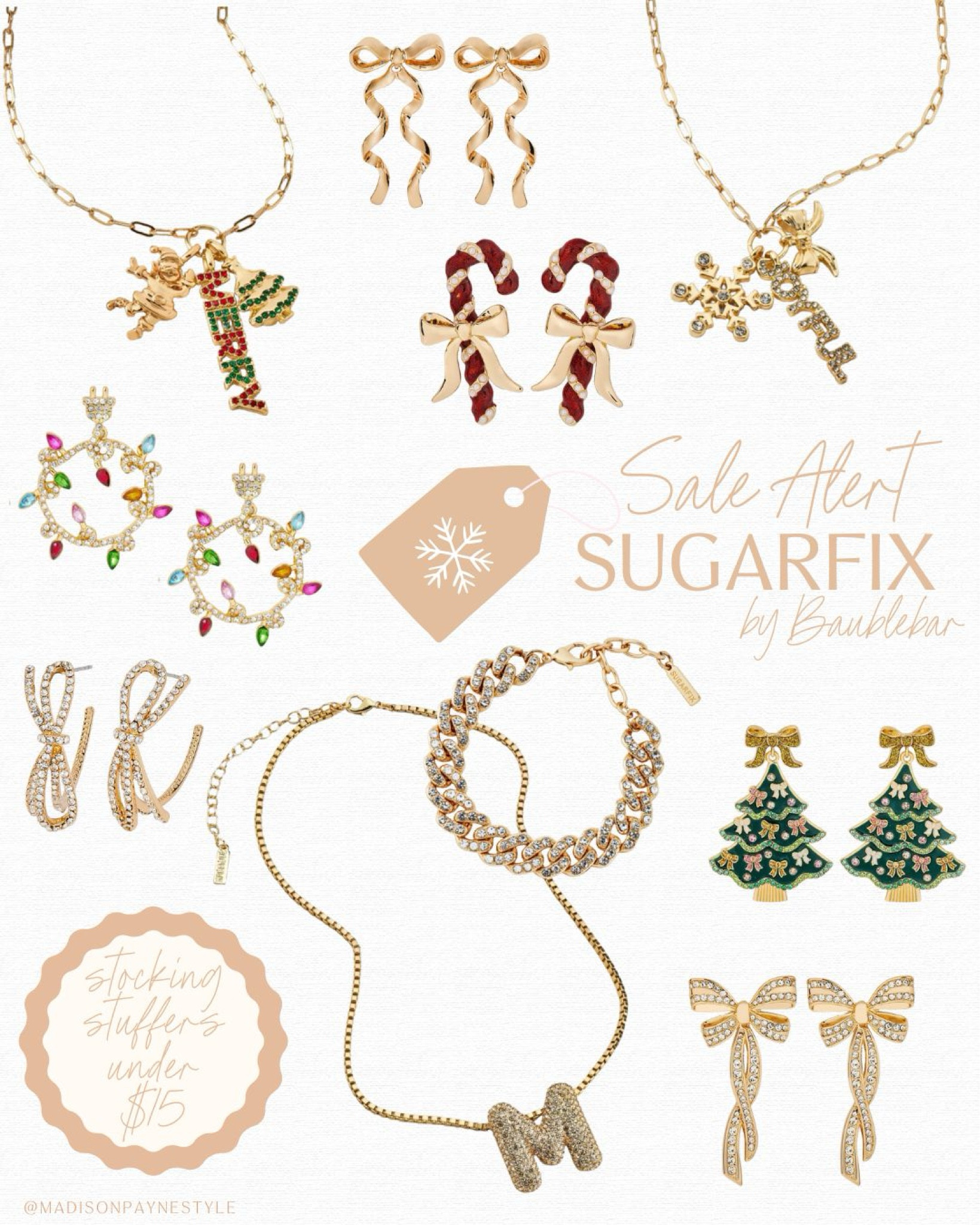 Sugarfix by Baublebar Flash Sale at Target ✨ earrings under $10! Necklaces and bracelets under $12! Gift something sparkly in their stocking for less than $15🎁 Sale ends Saturday! 

Sugarfix, baublebar, target, baublebar jewelry, Sugarfix jewelry, target jewelry, gift ideas, stocking stuffers, target style, target fashion, target accessories, Madison Payne 

#LTKSeasonal #LTKSaleAlert #LTKHoliday