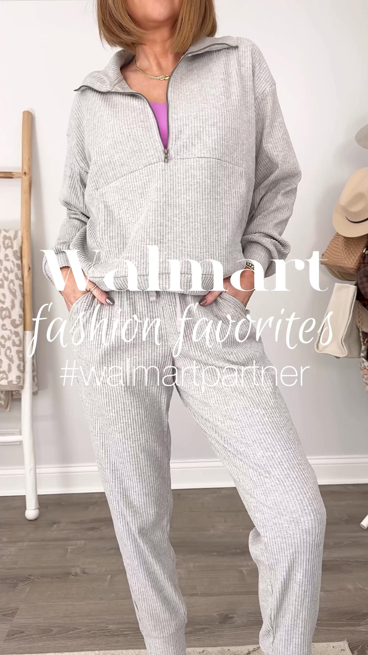 These @walmartfashion fashion finds are pieces that I reach for time and again! Which is your favorite? #walmartpartner #walmartfashion 
$20 ribbed pullover large 
$20 ribbed joggers
$15 sports bra medium 
$19 cardigan medium 
$15 wide leg jeans size down
$15 hoodie medium 
$15 joggers medium 
$45 fleece blazer medium 
$12 fine knit sweater medium 
$23 trouser jeans TTS with stretch 

Walmart fashion favorites, Walmart try on, fall fashion trends, fall outfits 2024, mom outfit, travel outfit, how to style, trouser jeans, sweatshirt blazer

#LTKStyleTip #LTKFindsUnder50 #LTKVideo