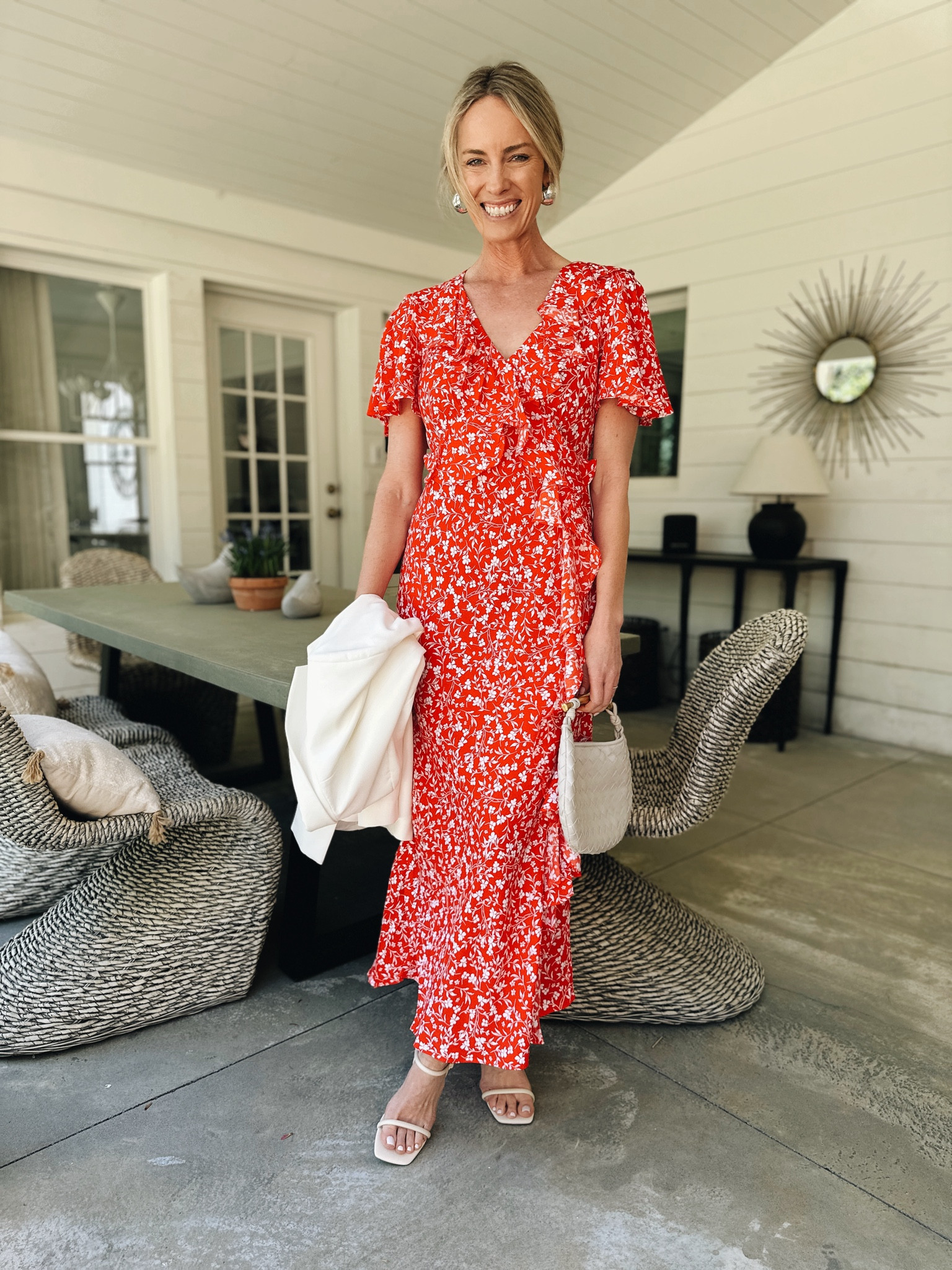 Some snaps from this week 🧡 happy Easter and spring break everyone! We are off tomorrow to sunny Florida ☀️ sizing on these items - size small red dress, size xs orange set, size small green set, size small white top and tts jeans, size Medium white knit jacket, size small blue set, size small silky mauve dress and size small blazer  

#LTKstyletip #LTKfindsunder50 #LTKfindsunder100