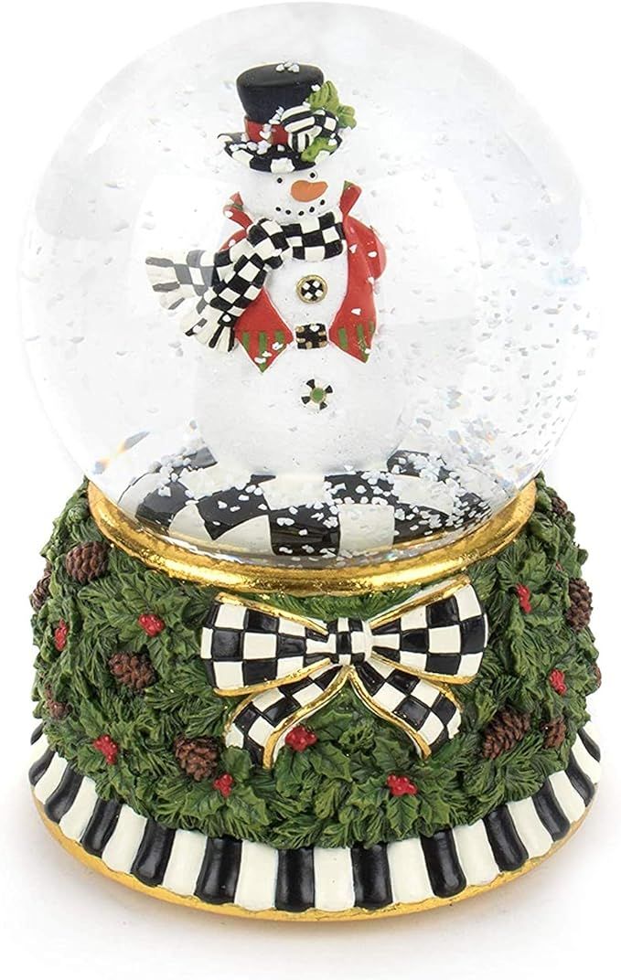 Amazon.com: MacKenzie-Childs Snowman Snow Globe and Music Box, Christmas Decorations, Holiday Col... | Amazon (US)