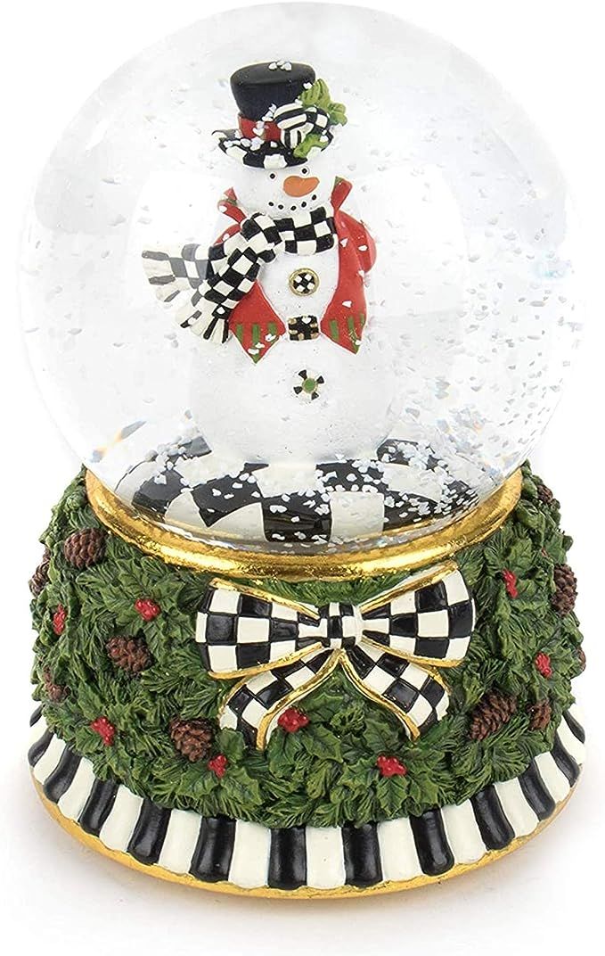 MacKenzie-Childs Snowman Snow Globe and Music Box, Christmas Decorations, Holiday Collectibles | Amazon (US)