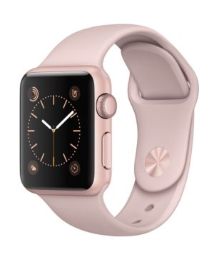 Apple Watch Series 1 38mm Rose Gold-Tone Aluminum Case with Pink Sand Sport Band | Macys (US)