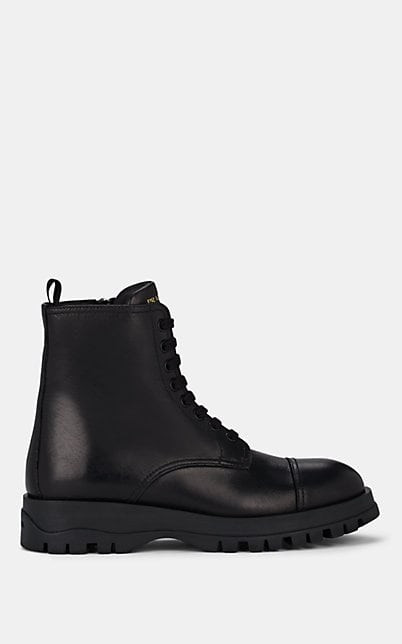Prada Lug-Sole Leather Ankle Boots | Barneys New York | Barneys New York (Global)