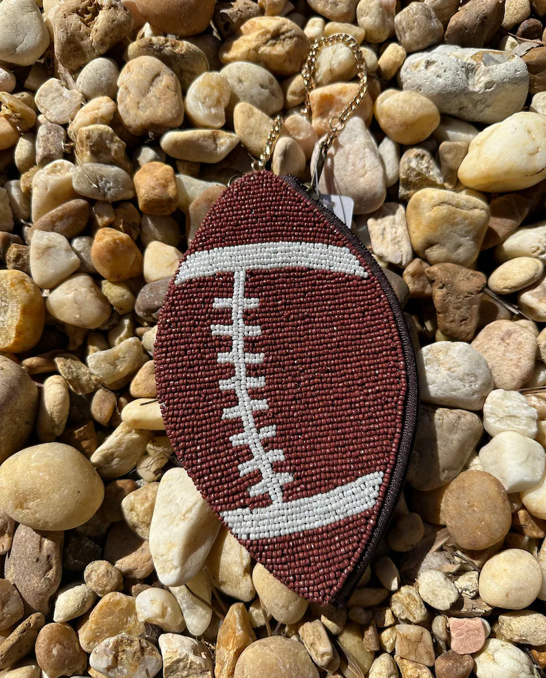 Football Beaded Clutch Bag - Etsy | Etsy (US)