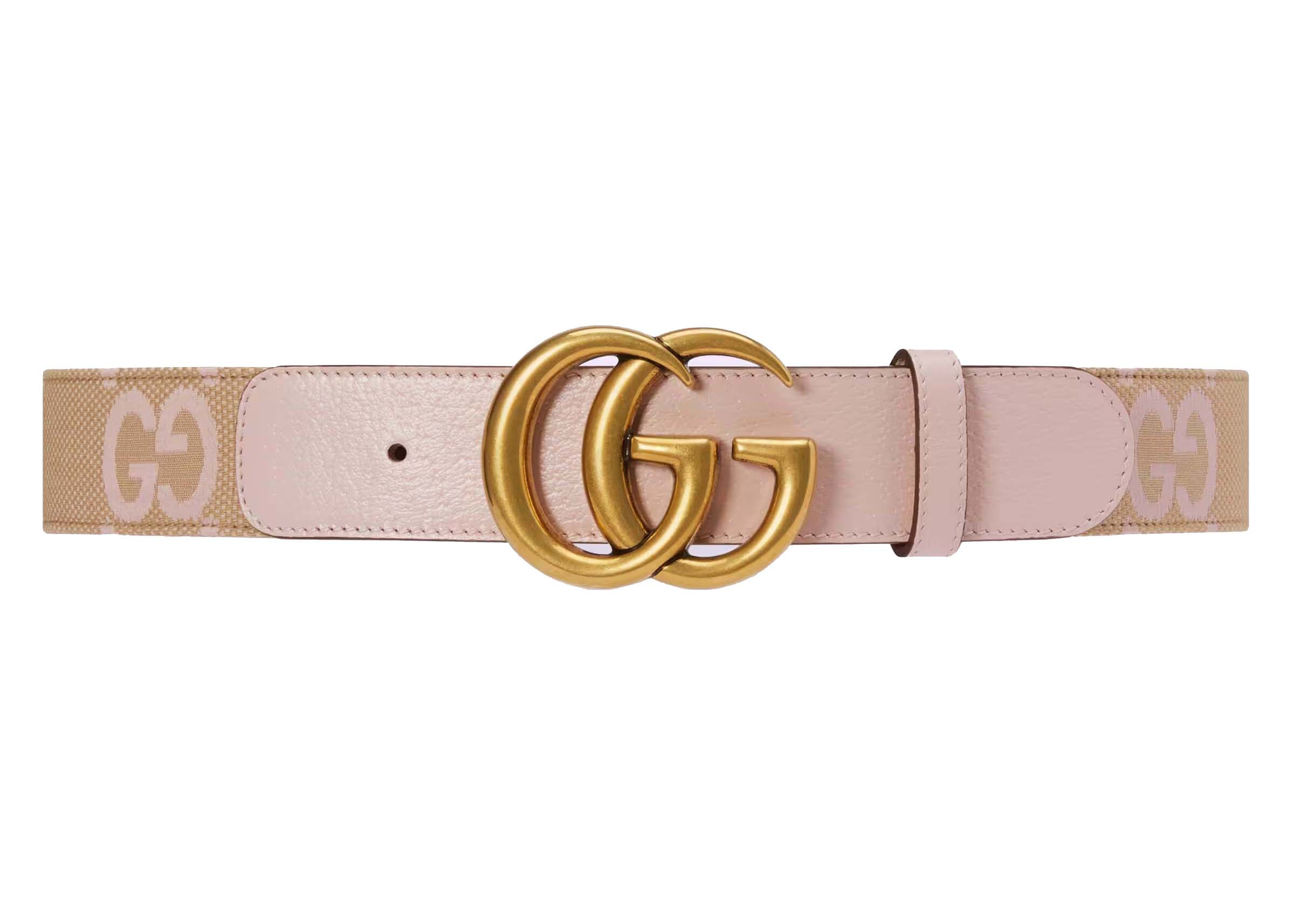 Women's Gucci GG Marmont Jumbo GG Belt in Beige/Light Pink | StockX