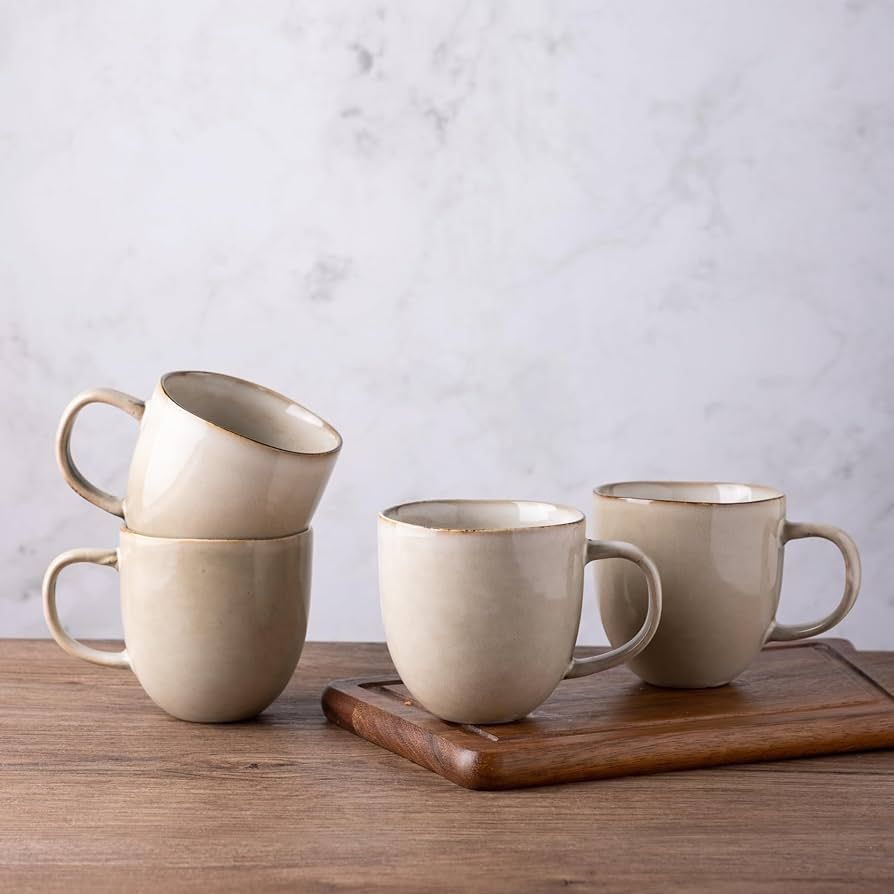AmorArc 12oz Coffee Mugs, Ceramic Coffee Mugs set of 4 for Man, Woman, Dad, Mom, Modern Coffee Mu... | Amazon (US)