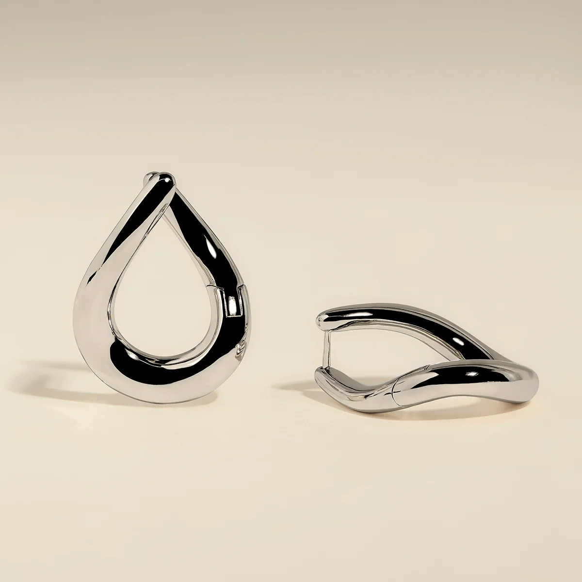 Molten XL Hoops in Silver | Astrid & Miyu UK