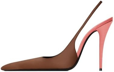 Satin Slingback Heels for Women Closed Toe Two Tone Stiletto Heels Pointy High Heels Pumps Weddin... | Amazon (US)