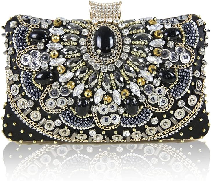 Clutch Purses for Women Rhinestone Purse Evening Bag and Handbags for Beaded Prom Bride | Amazon (US)
