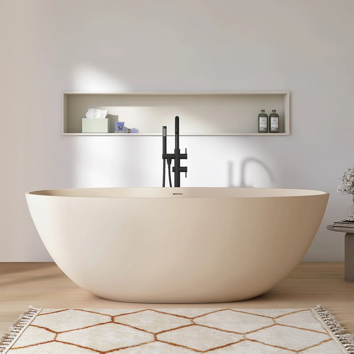 65" x 30" Freestanding Tub  Solid Surface Stone Resin Soaking Bathtub LA30365MC | Wayfair North America