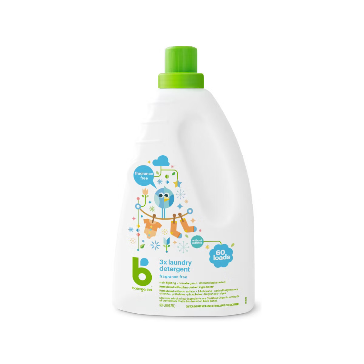 Babyganics 3x Laundry Detergent Fragrance Free - 60 fl oz | Target