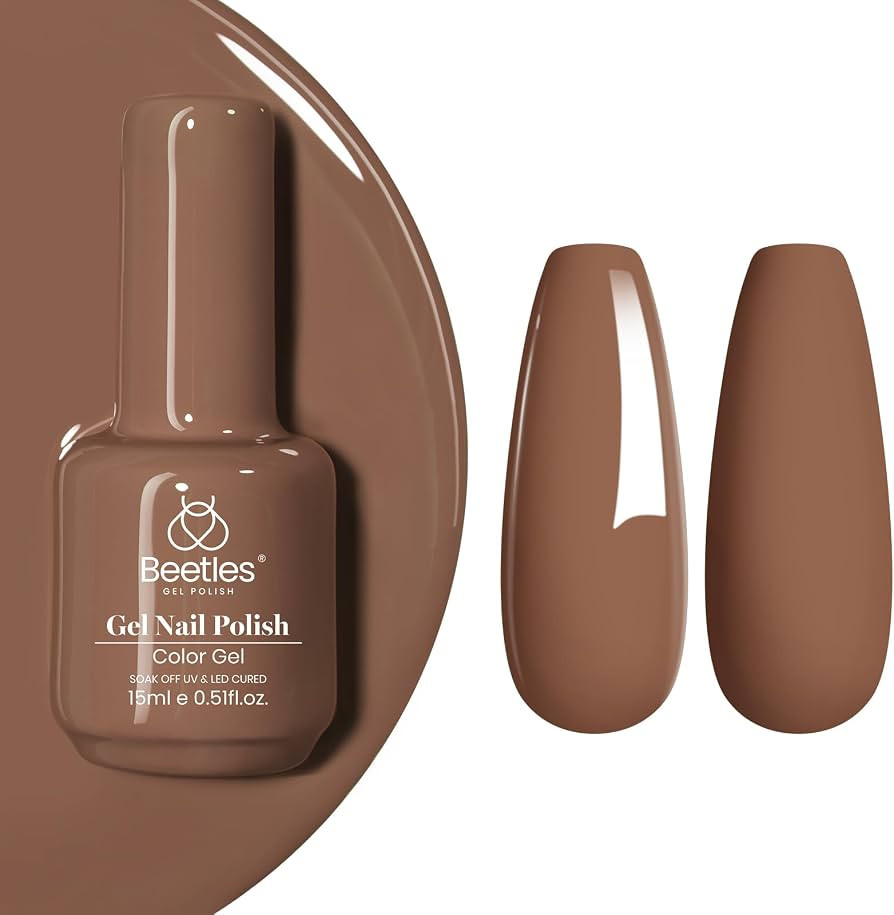 Beetles Gel Nail Polish, 1Pcs 15ml Beyonce Caramel Brown Color Soak Off Gel Polish Nail Art Manic... | Amazon (US)