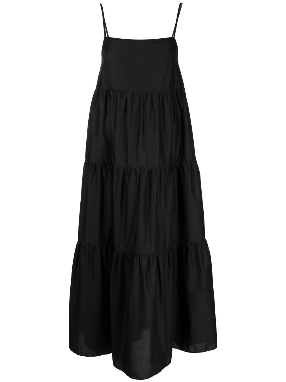 Matteau tiered-design midi dress - Black | Farfetch Global