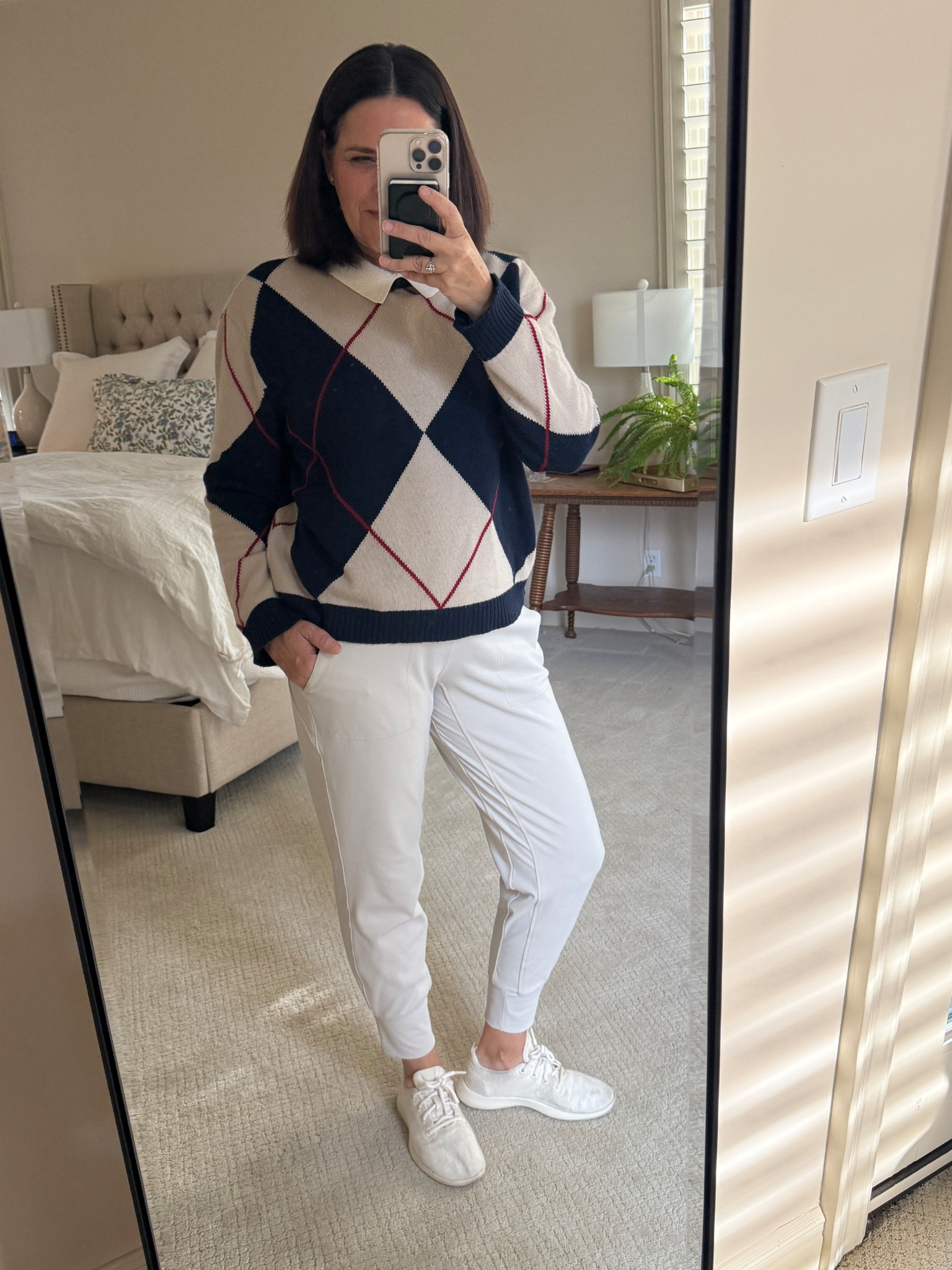 Elevated casual! Trust me when I say to get these joggers in multiple colors! And I’m loving this sweater - SO many compliments! 

#LTKStyleTip #LTKFindsUnder100 #LTKActive