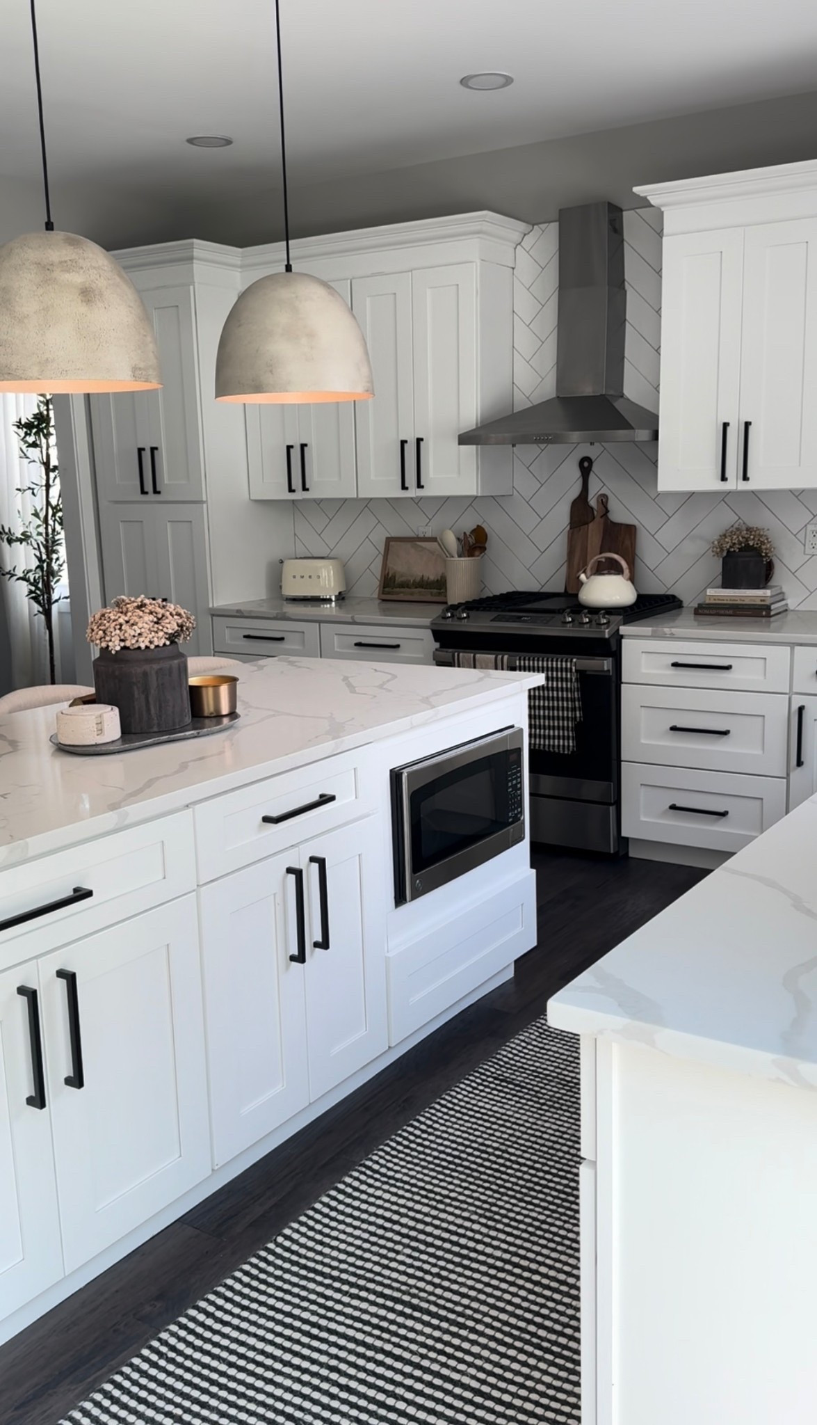 The Perfect Kitchen Counter Stools, Rug Runner and Light Pendants. All found at @Wayfair #wayfair #ad #wayfairpartner 
