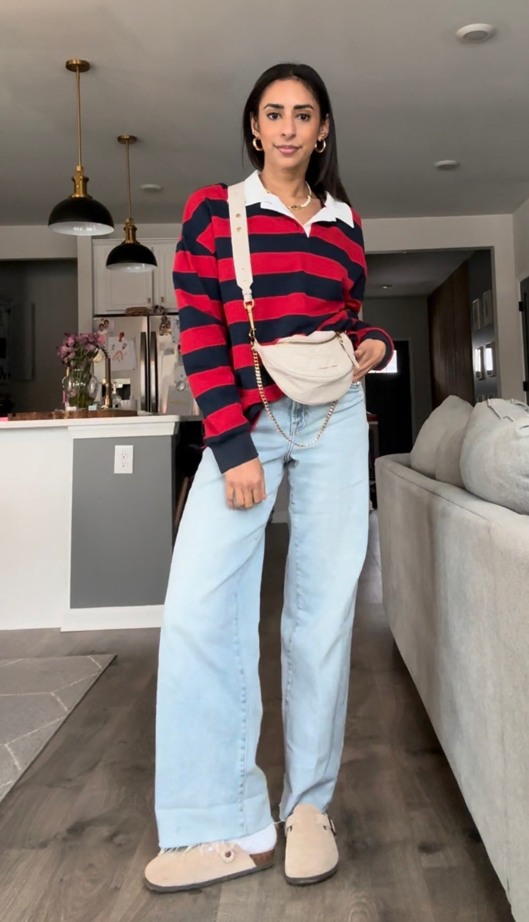 Rugby shirt + mom jeans 
Charles and Keith bag - now available in white and silver 👌
Julian loves diamonds necklace 16"

#LTKOver40