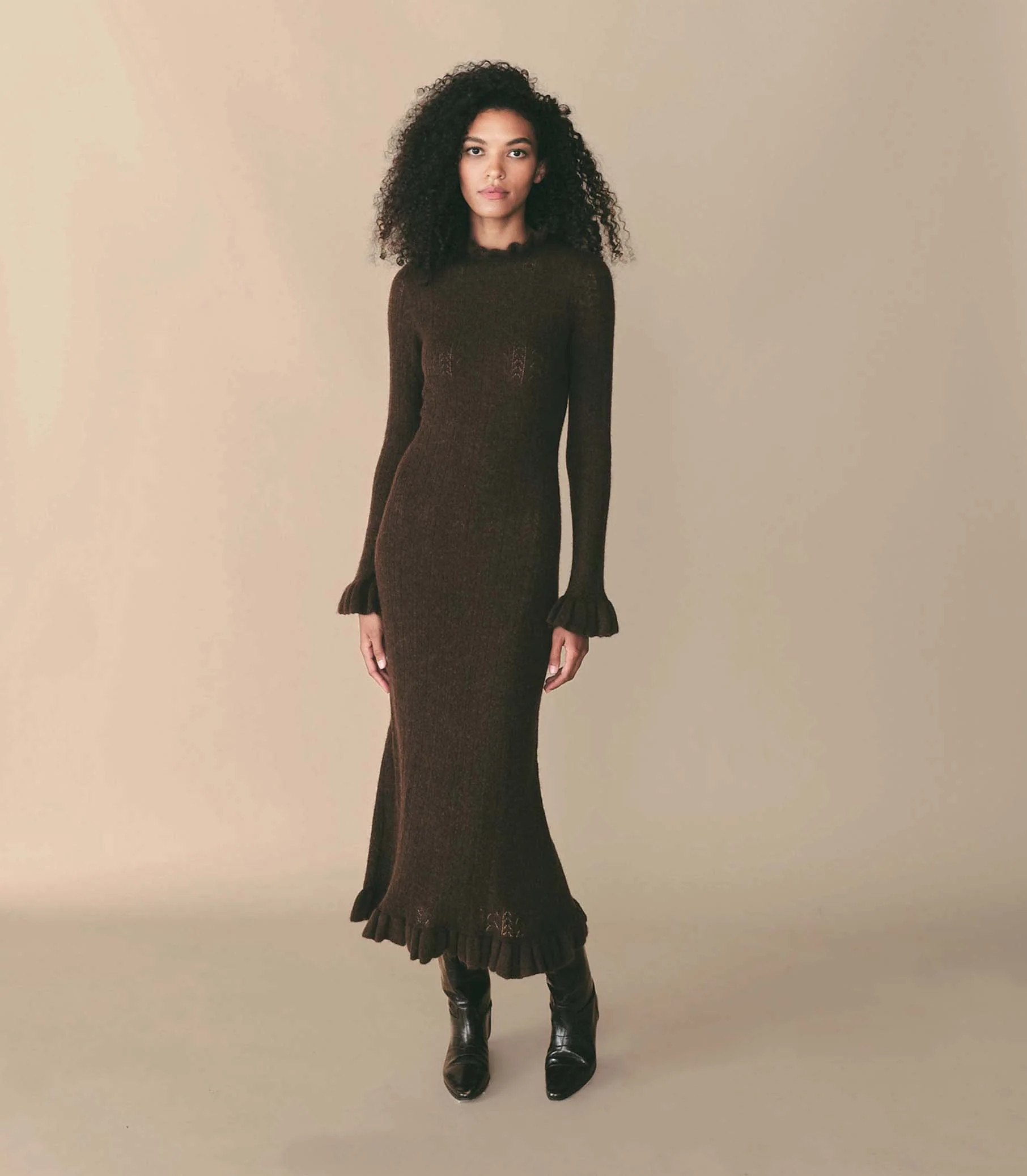 Estella Dress - Dark Cacao | DÔEN | DOEN