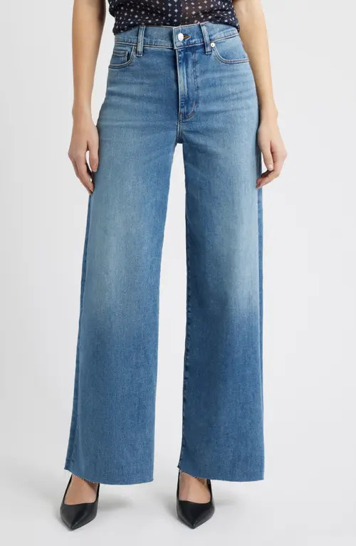 FRAME Le Slim Palazzo Raw Hem High Waist Wide Leg Jeans in Clue Raw After at Nordstrom, Size 29 | Nordstrom