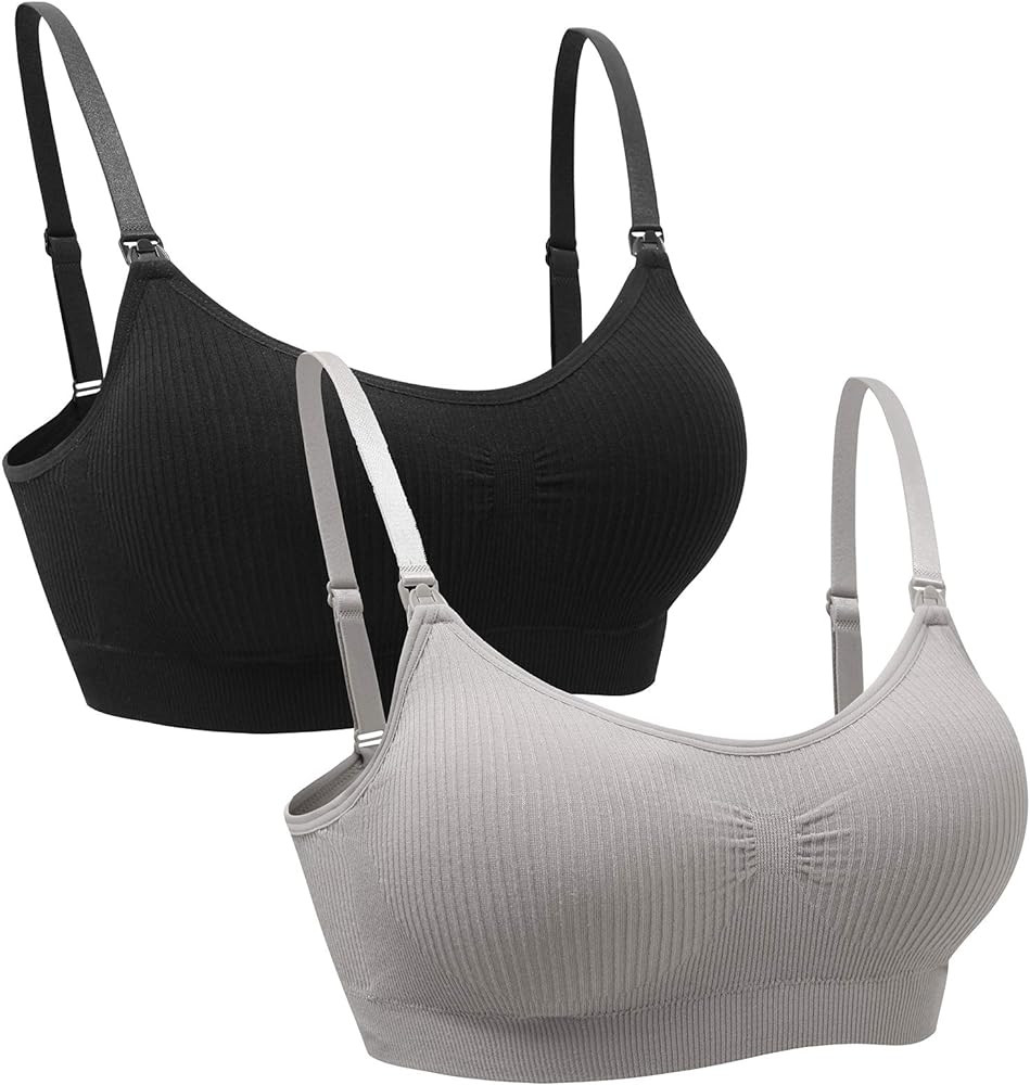 Suekaphin 2PACK Nursing Maternity Bra for pregnancy women breastfeeding comfortable Sleeping with... | Amazon (US)