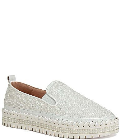 Azalea Wang Brittany Pearl Platform Slip-On Sneakers - 6 | Dillard's