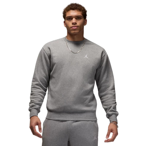 Men's Jordan Brooklyn Fleece Crewneck Sweatshirt XLarge Carbon Heather/White | Scheels
