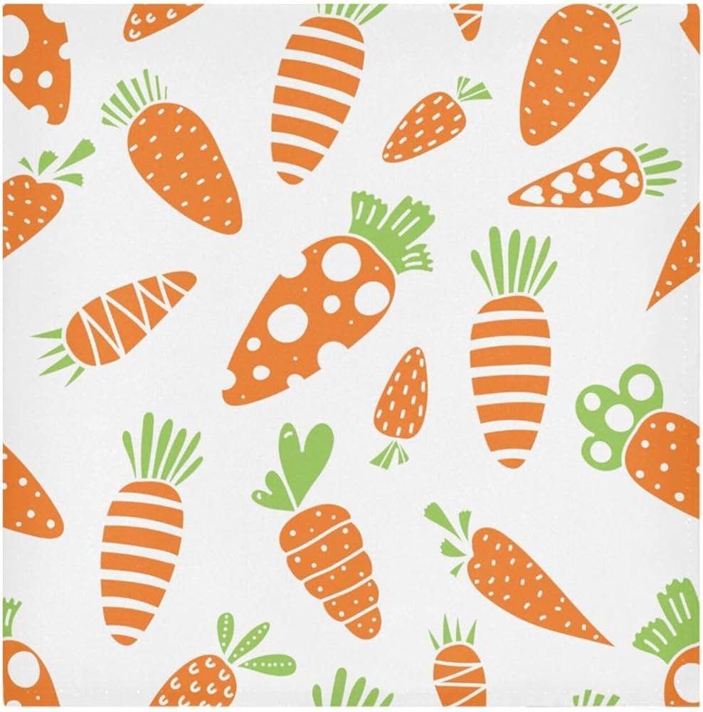 Burbuja Easter Carrots Cloth Napkins Set of 6, 20x20 in Washable Dinner Napkins Decorative for Fa... | Amazon (US)