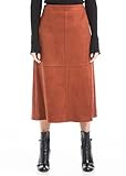 Max Studio Women's Faux Suede A-Line Midi Skirt, Chocolate, Medium at Amazon Women’s Clothing s... | Amazon (US)