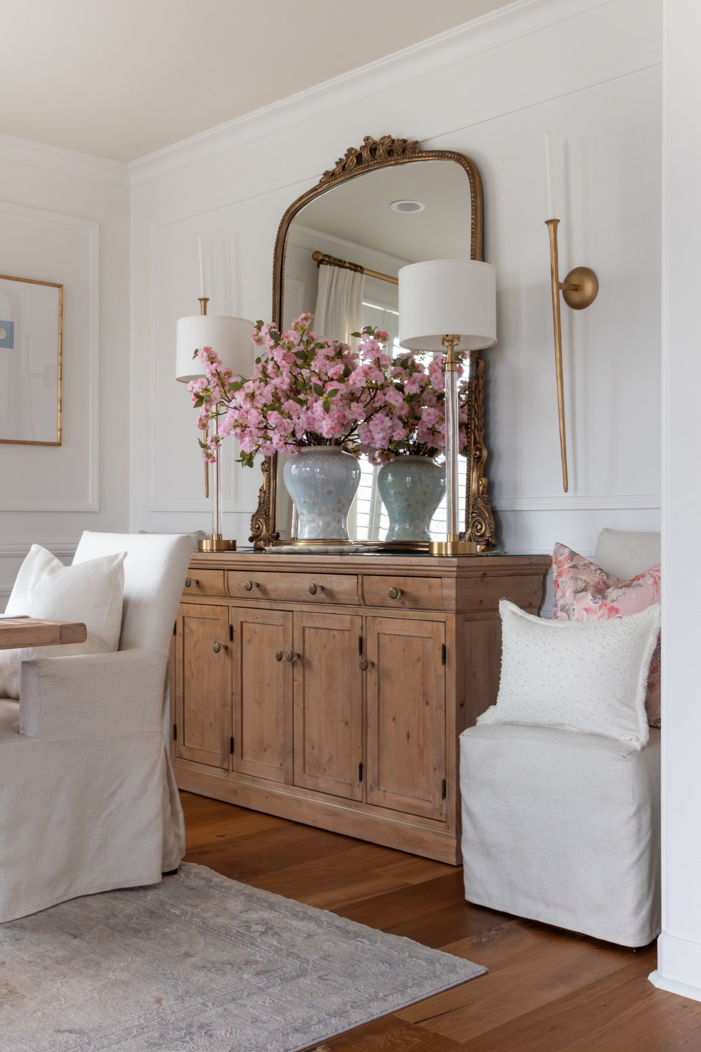 Shop my dining room💗
Buffet lamps, gold mirror, large mirror, dining room decor, pink, throw pillows, cherry blossoms, sconces, buffet lamps, gold lamps, pink decor, sale, summer, flowers, faux flowers 

#LTKSaleAlert #LTKHome #LTKFindsUnder50