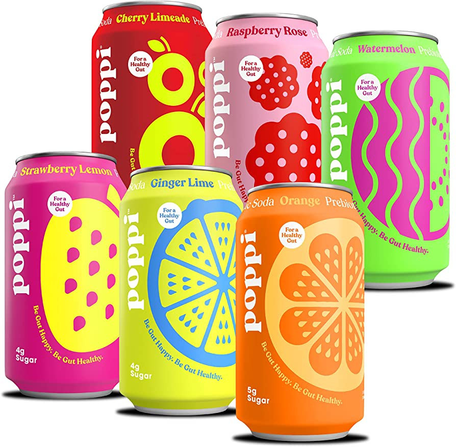 POPPI Sparkling Prebiotic Soda w/ Gut Health & Immunity Benefits, Beverages w/ Apple Cider Vinega... | Amazon (US)